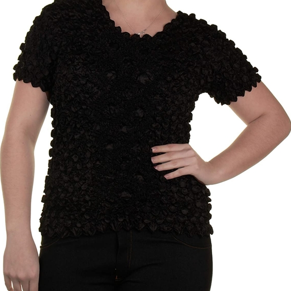 Short sleeve bubble crinkle shirt - Picture 3 of 3